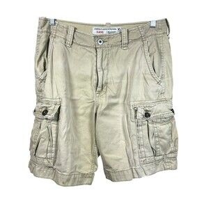 Y2K American Eagle Shorts Men’s 34 Khaki Cargo Classic Length Baggy‎ Paratrooper